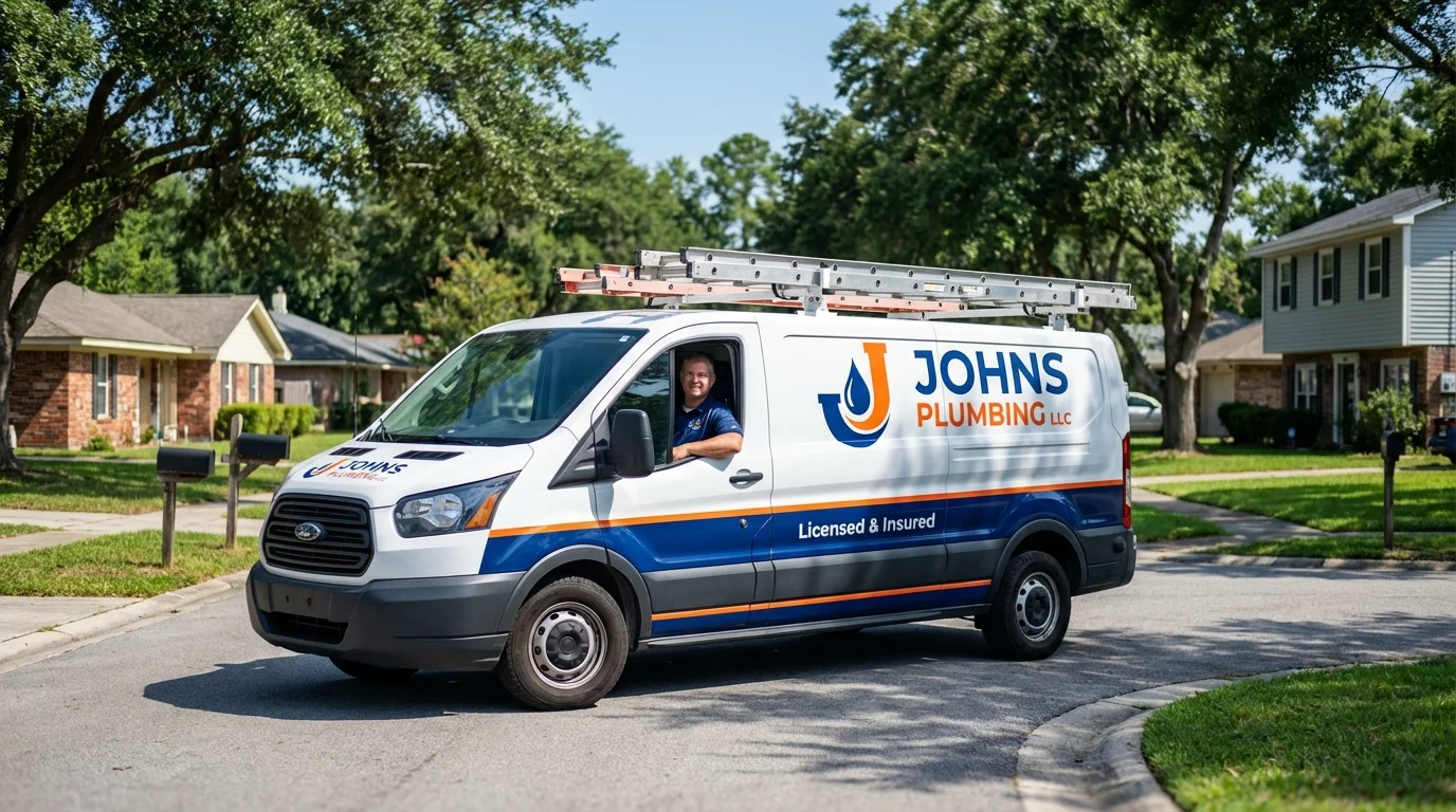 Johns Plumbing LLC service van in Greenfield, OH